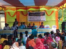 Block officer giving lecture on sanitation & health  Murshi- Nabagram
