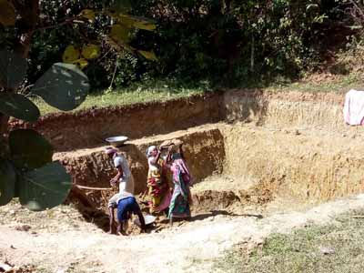 A hapa digging work is in progress